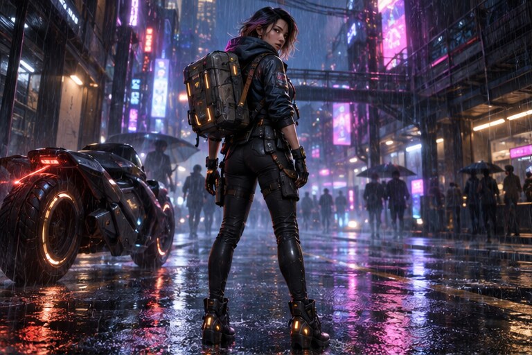 Neon courier style reference
