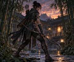 Bamboo courtyard archer base frame