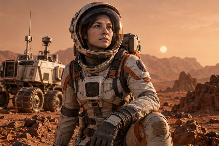 Mars rover astronaut style reference